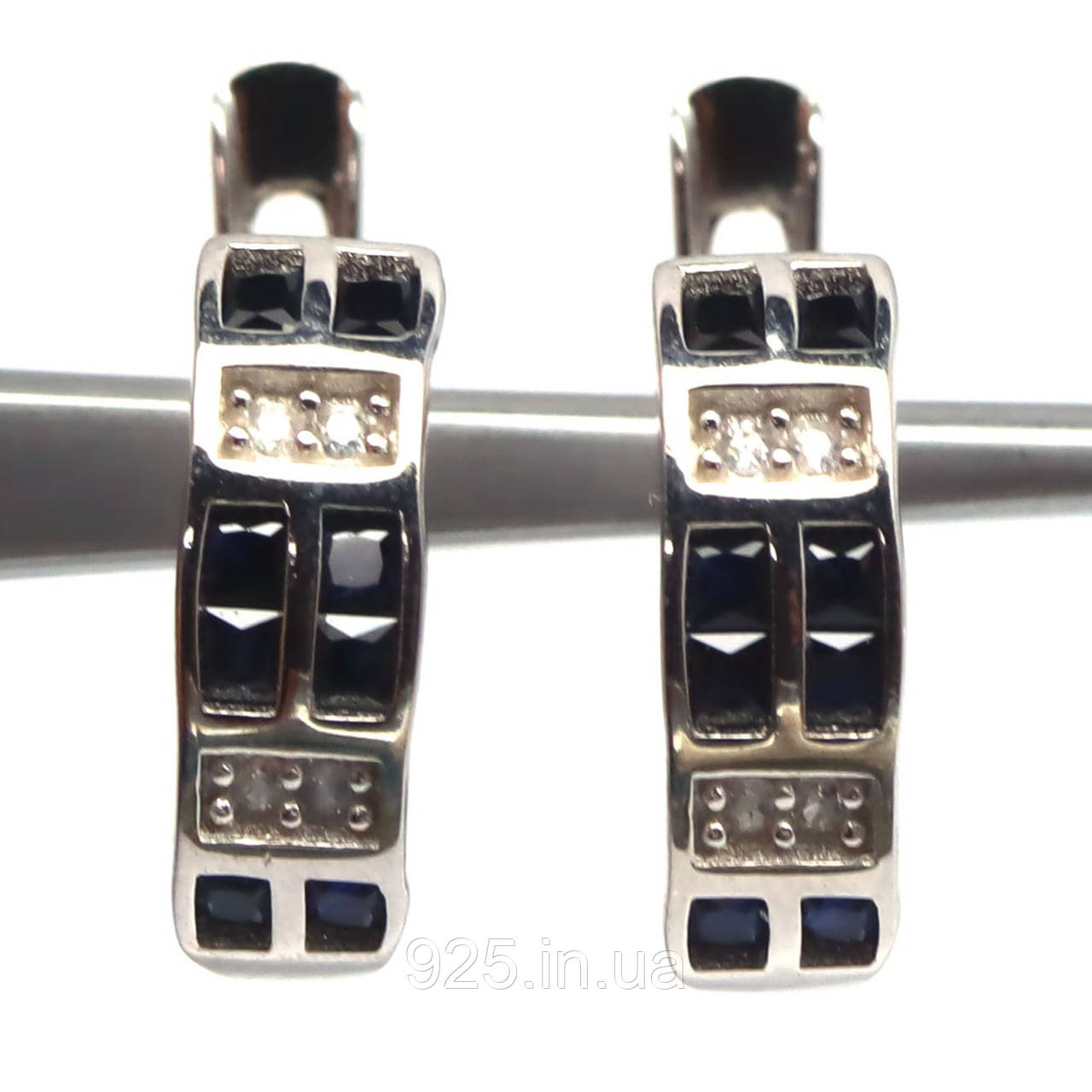 Сережки. Натуральний сапфір. Срібло 925., фото 1