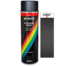 Структурна фарба спрей для пластику чорна матова Motip 1K Black Texture Spray Paint 500мл