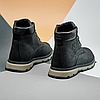 Зимові чоловічі шкіряні черевики, кросівки чорні утеплені з натуральної шкіри на хутрі на зиму для чоловіків, розмір 40-45, фото 6
