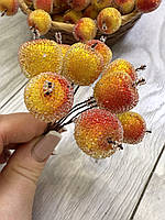 Декоративне яблучко в цукрі для декору. Цукрове яблуко для композицій ( 1,5 см ), фото 6