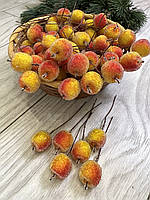 Декоративне яблучко в цукрі для декору. Цукрове яблуко для композицій ( 1,5 см ), фото 8