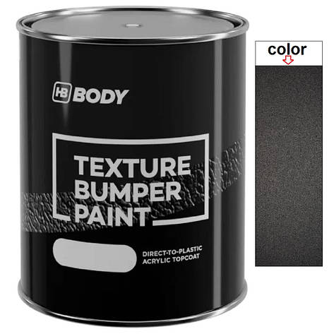 Структурна фарба для пластику чорна матова Body 412 1K Texture Black Bumper Paint 1л, фото 2
