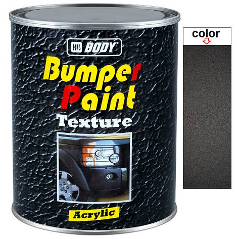 Структурна фарба для пластику чорна матова Body 412 1K Texture Black Bumper Paint 1л, фото 1