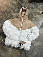 Чоловіча зимова біла куртка Nike Storm-Fit Стильний пуховик Найк бежевого кольору з капюшоном