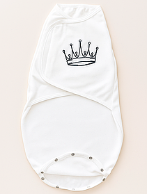 Європелюшка - кокон для новонароджених на липучці з кнопками зріст 56 - 62 см (0 - 3 місяці) футер BST Білий