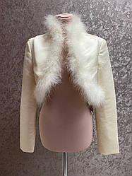 Весільна шубка-болеро атлас із лебединим пухом № 33