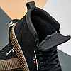 Зимові чоловічі шкіряні черевики, кросівки чорні утеплені з натуральної шкіри на хутрі на зиму для чоловіків, розмір 40-45, фото 7