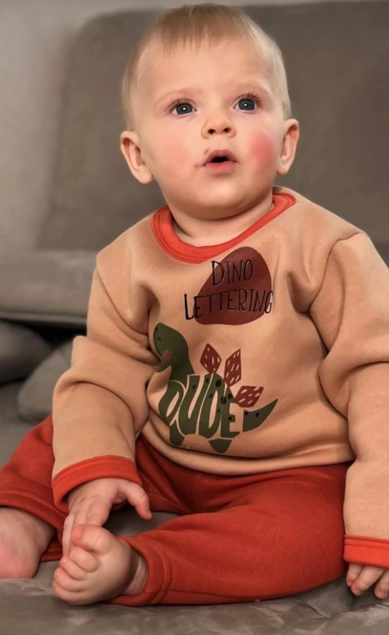 Дитячій комплект тепла кофта зі штанцями розмір 80, фото 1