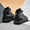 Зимові чоловічі шкіряні черевики, кросівки чорні утеплені з натуральної шкіри на хутрі на зиму для чоловіків, розмір 40-45, фото 6
