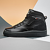 Зимові чоловічі шкіряні черевики, кросівки чорні утеплені з натуральної шкіри на хутрі на зиму для чоловіків, розмір 40-45, фото 4