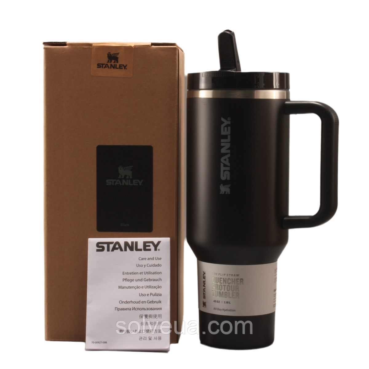 Термос термочашка Stanley Quencher ProTour Flip Straw Tumbler з нержавіючої сталі Black 2.0 1,18 л KT6007870 solve, фото 1