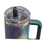 Термос термочашка Stanley Quencher ProTour Flip Straw Tumbler з нержавіючої сталі Coastal Teal Motion 1,18 л KT6007877 solve, фото 2