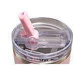 Термос термочашка Stanley Quencher ProTour Flip Straw Tumbler з нержавіючої сталі Cherry Blossom Pink 1,18 л KT6007883 solve, фото 2