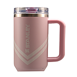 Термос термочашка Stanley Quencher ProTour Flip Straw Tumbler з нержавіючої сталі Cherry Blossom Pink 1,18 л KT6007883 solve, фото 3