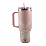 Термос термочашка Stanley Quencher ProTour Flip Straw Tumbler з нержавіючої сталі Cherry Blossom Pink 1,18 л KT6007883 solve, фото 4