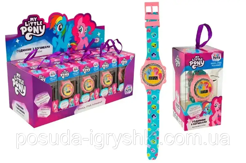 Годинник дитячий зі світлом, електронний дисплей KH75/003L My Little Pony на батарейці таблетка., фото 1