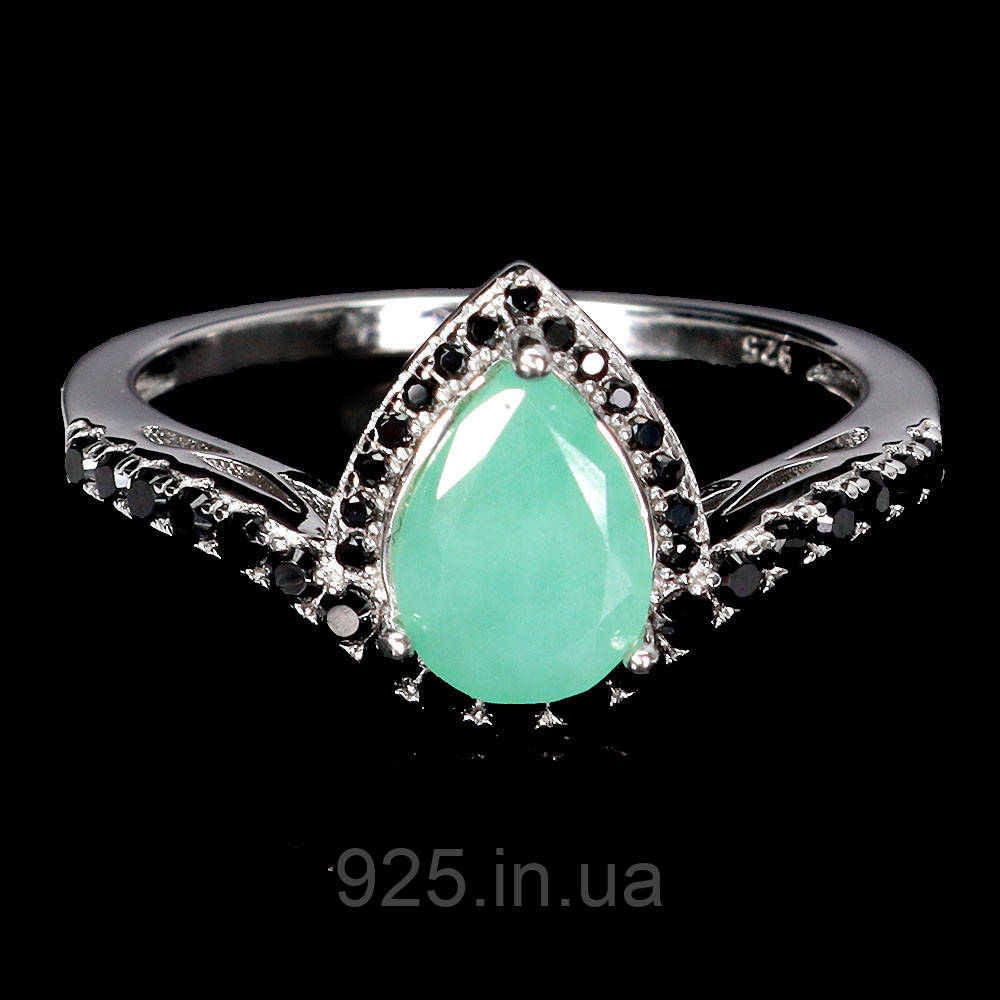 Каблучка. Натуральний смарагд і шпінель. Срібло 925., фото 1