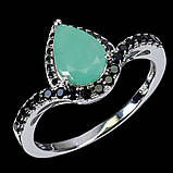 Каблучка. Натуральний смарагд і шпінель. Срібло 925., фото 2