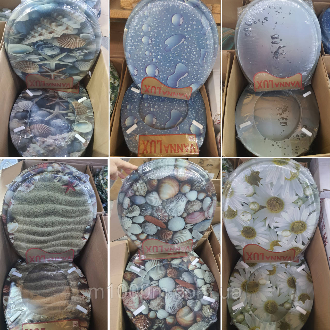 Сидіння з кришкою для унітазу м'яке Full Pattern Vanna LUX Туреччина (12-18см)  в асортименті.