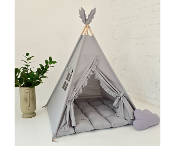 Вігвам "Сірий рюший" + система антискладання KatyPuf, фото 1