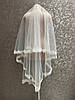 Фата з мереживом шантильї  № 2507 (1,5*2 м) подовжена молочна, фото 2