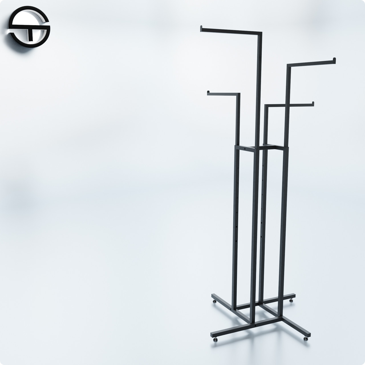 Стійка "OCTOPUS" з переклацувачем. Торгівельна стійка вішало. Торговий рейл у магазин одягу  для розпродажів, фото 1