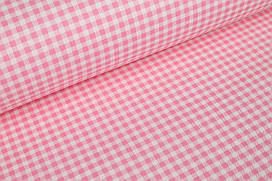 Ранфорс Клітинка 5 мм рожева, ширина 240 см