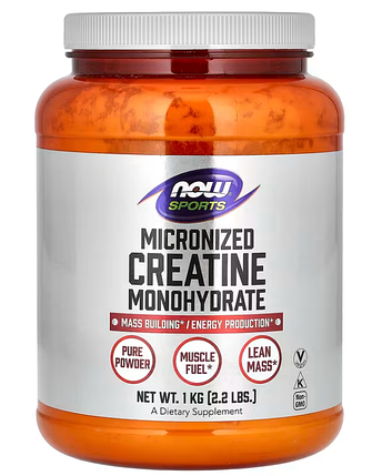 Креатин моногідрат мікронізований NOW Sports Micronized Creatine Monohydrate 1000 г, фото 1
