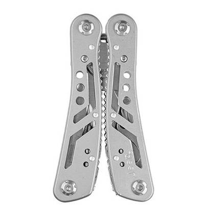 Мультитул 11в1 сірий, багатофункціональний складаний інструмент із нержавійної сталі з чохлом, фото 1