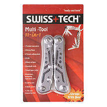 Мультитул 11в1 сірий, багатофункціональний складаний інструмент із нержавійної сталі з чохлом, фото 4
