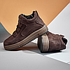 Зимові чоловічі шкіряні черевики, кросівки коричневі утеплені з натуральної шкіри на хутрі на зиму для чоловіків, розмір 40-45, фото 6