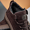 Зимові чоловічі шкіряні черевики, кросівки коричневі утеплені з натуральної шкіри на хутрі на зиму для чоловіків, розмір 40-45, фото 8