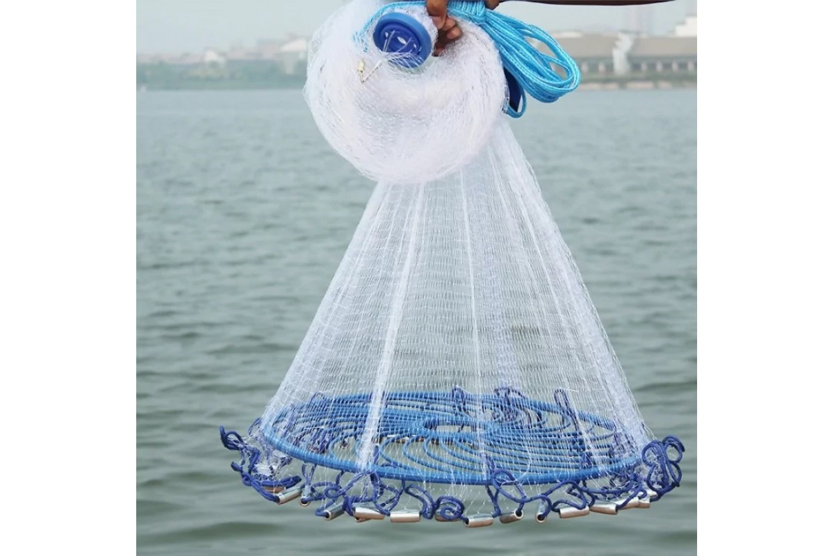 Рибальська мережа накидна Американка SK-6м, діаметр 6 м, нейлонова з обважнювачами, професійна модель