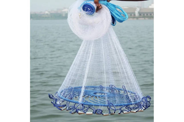 Рибальська мережа накидна Американка SK-6м, діаметр 6 м, нейлонова з обважнювачами, професійна модель, фото 1