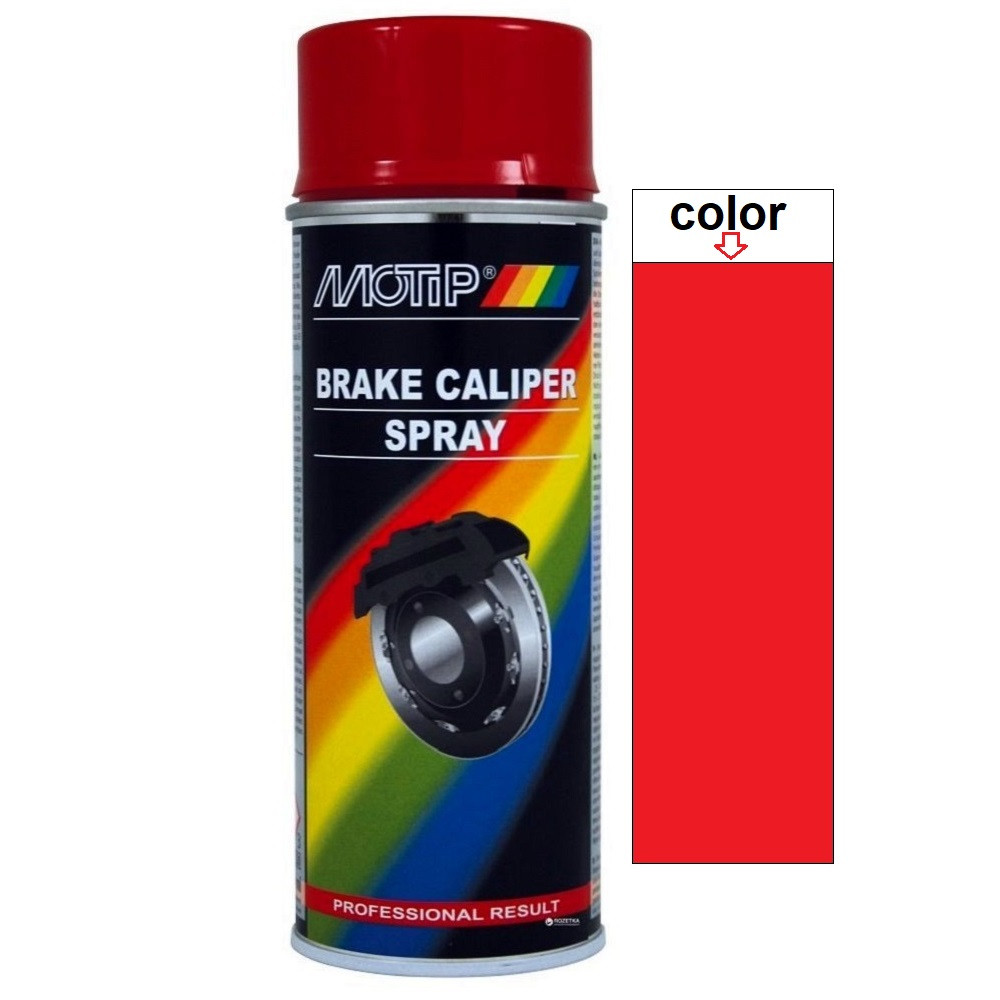 Алкідна автоемаль спрей для супортів червона Motip Red Brake Caliper Spray 400мл