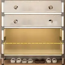 Полиця для взуття SKLM-32 (SLXJ6207H) чорна, металевий стелаж із полицями з пластику, 6 ярусів, фото 4