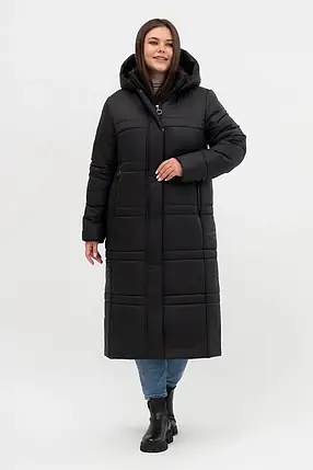 Жіночий довгий пуховик Li-9-1 р-ри 52–66, фото 1