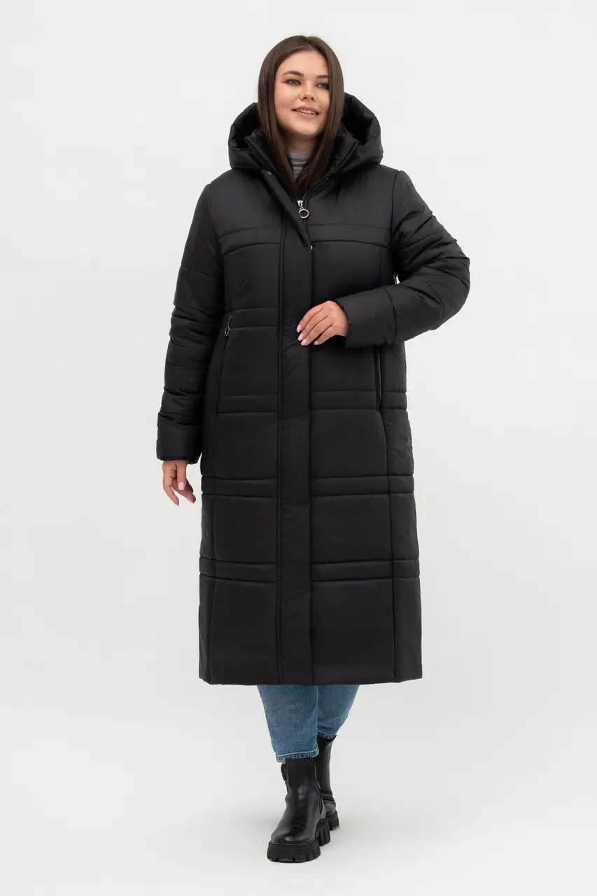 Жіночий довгий пуховик Li-9-1 р-ри 52–66