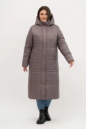 Жіночий довгий пуховик Li-9-1 р-ри 52–66, фото 1