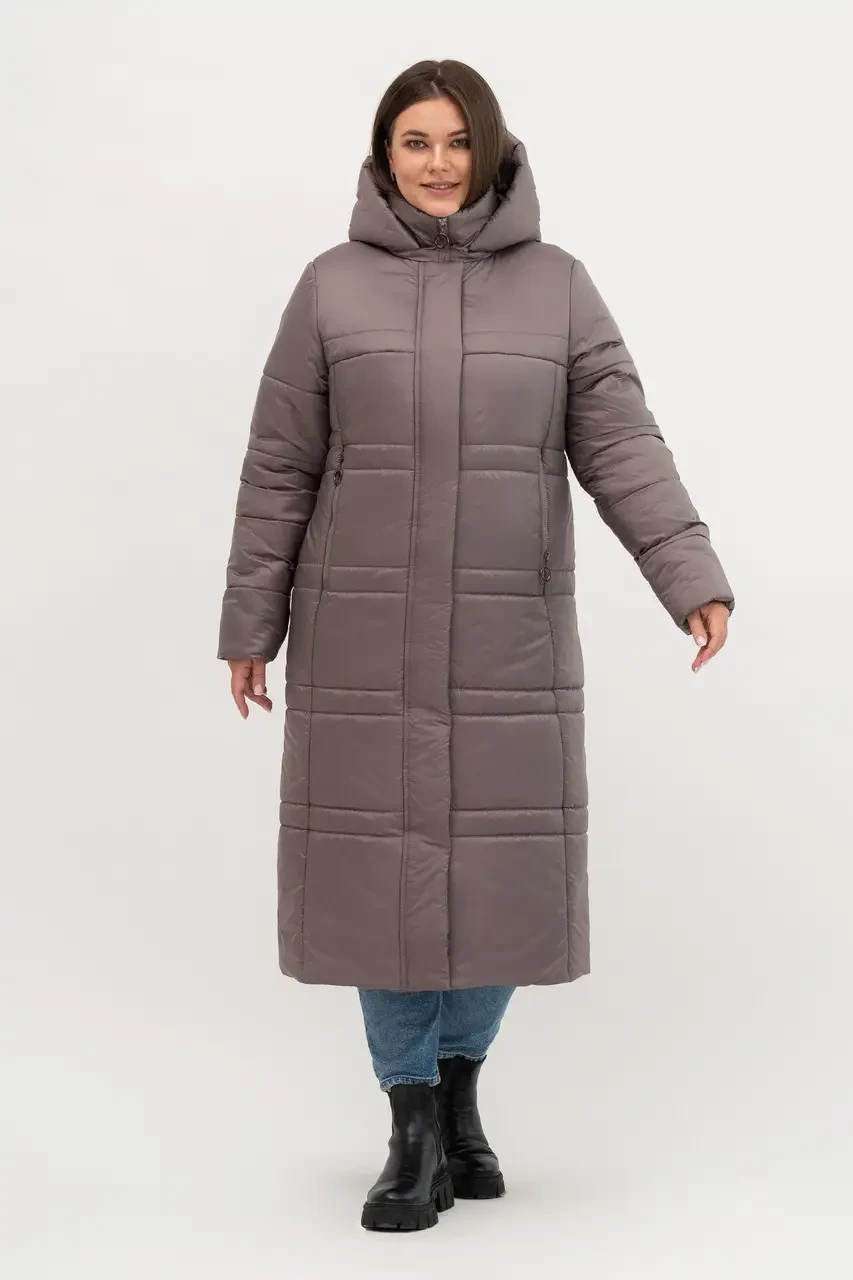 Жіночий довгий пуховик Li-9-1 р-ри 52–66