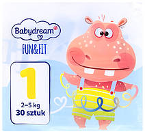 Підгузки Babydream Fun&Fit 1 (2-5кг) 30шт