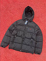 Черный Пуховик Polo Ralph Lauren Теплая Зимняя Куртка S-XL Варианты Поверхность Матовый Та Глянцевый