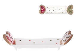 Блюдо сервірувальне новорічне BonaDi 834-391 Серце з печива кераміка 26,5*8*6,4 см Білий