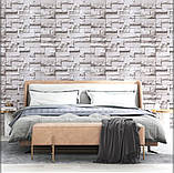 Самоклеюча 3D панель кладка сірі  700х770х4мм, 3D шпалери, 3Д обої., фото 6