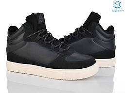 Кросівки високі чоловічі зимові STILLI теплі на хутрі зі шкіри та замші чорні