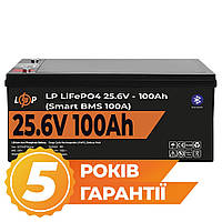 Logicpower LiFePO4 24 V (25,6 V) — 100 Ah (2560Wh) (Smart BMS 100А) з BT пластик