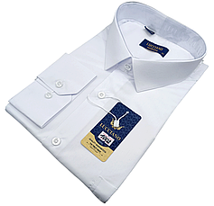 Чоловічі сорочки батал велетень Lucciano vd-1002 однотонна класична Туреччина, ошатна біла стильна, фото 3