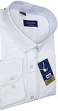 Чоловічі сорочки батал велетень Lucciano vd-1002 однотонна класична Туреччина, ошатна біла стильна, фото 2