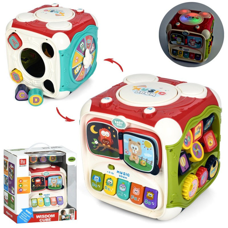 Гра бізікуб 93901, музика, звук(англ), світло, сортер, шестерні, піаніно, барабан, фото 1