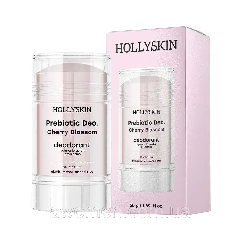 Парфумований дезодорант з гіалуроновою кислотою і пребіотиками HOLLYSKIN Prebiotic Deo. Cherry Blossom 50 г, фото 1